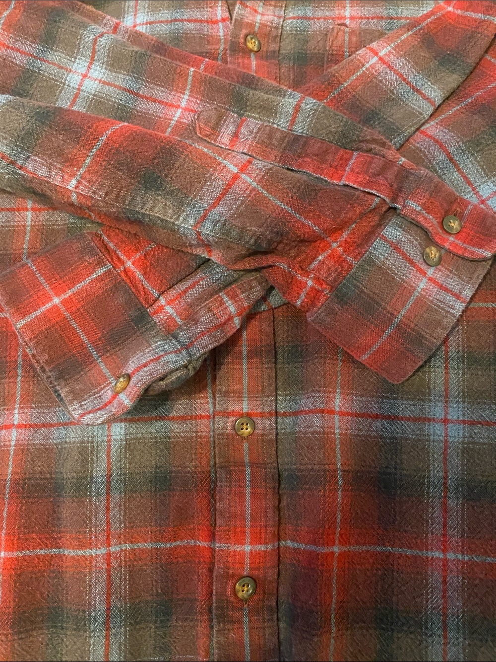 Pendleton Red and Brown Plaid Button-Up Shirt - Picture 6 of 9